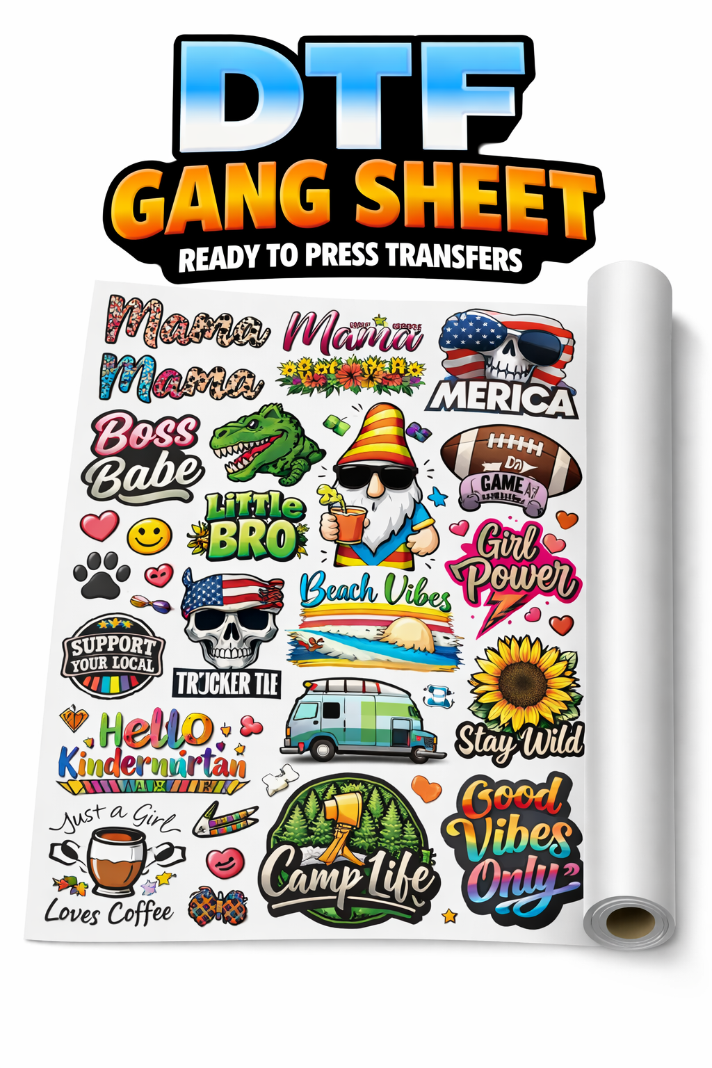 DTF Rolling Gang Sheet(22" Wide)